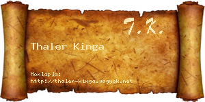 Thaler Kinga névjegykártya