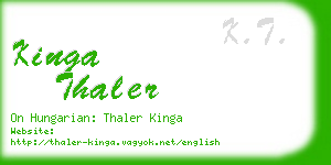 kinga thaler business card